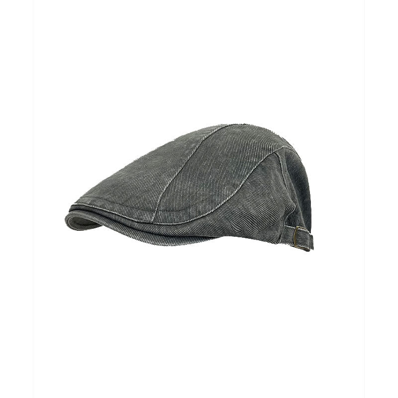 Berretto da baseball in cotone lavato denim stile newsboy retrò americano - Grigio - Misura M (22"-22 7/8") - image 16