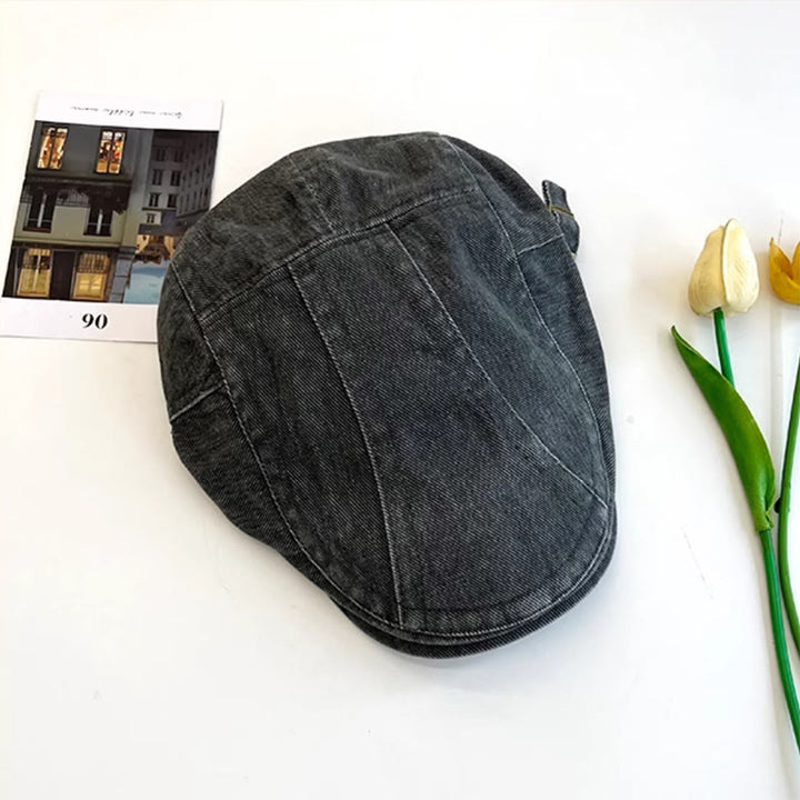 Berretto da baseball in cotone lavato denim stile newsboy retrò americano - image 17