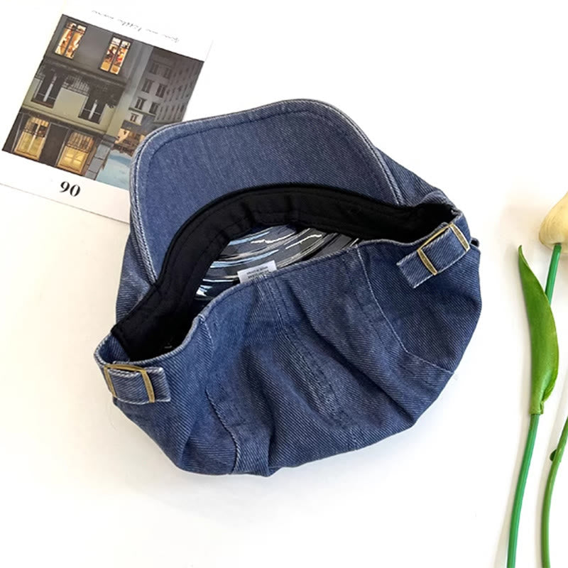 Berretto da baseball in cotone lavato denim stile newsboy retrò americano - image 15