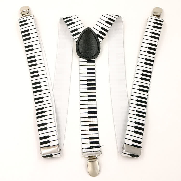 2 pezzi modello pianoforte musica papillon 3-clip set bretelle regolabili - image 2