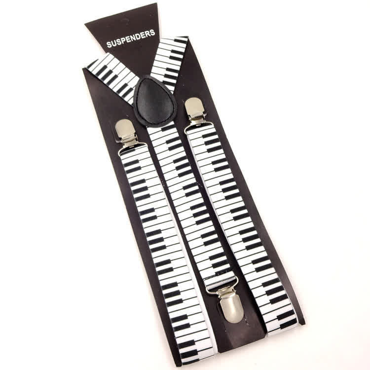 2 pezzi modello pianoforte musica papillon 3-clip set bretelle regolabili - image 4