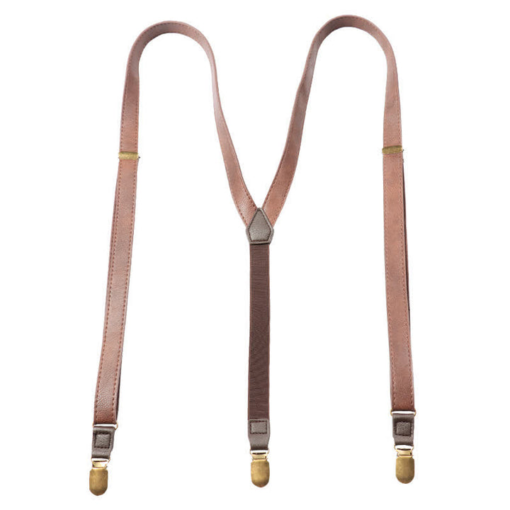 Bretelle regolabili in pelle vintage marrone scuro - image 4