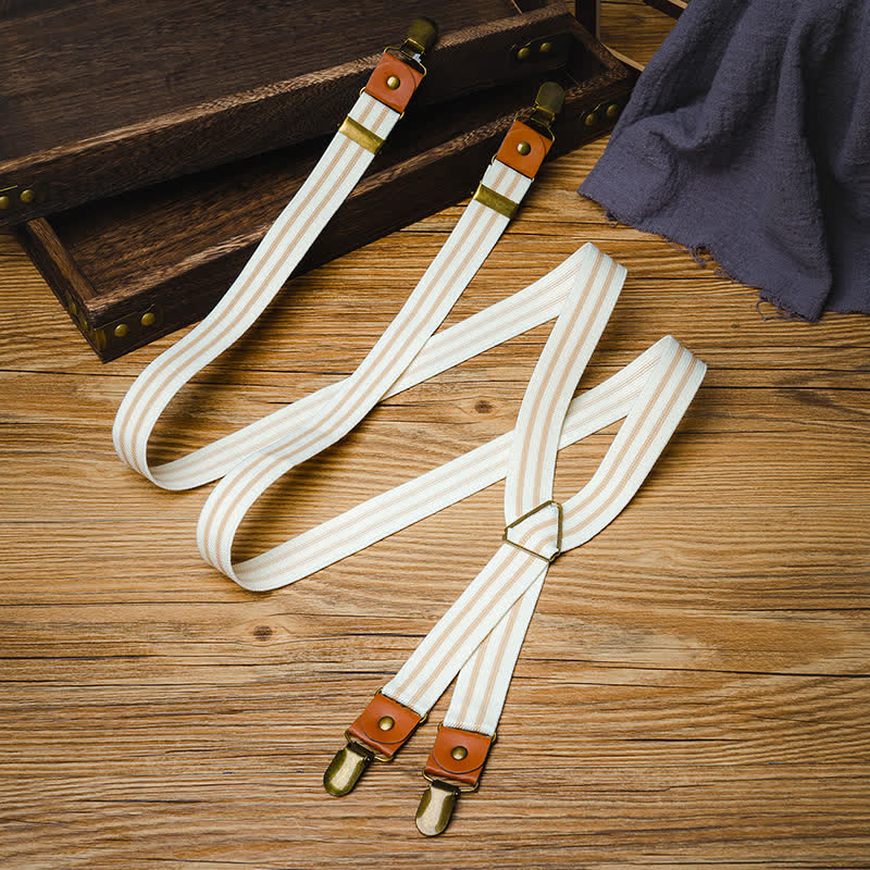 Bretelle elastiche a X con strisce bianche pulite - image 2