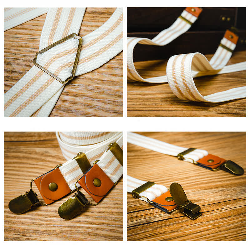 Bretelle elastiche a X con strisce bianche pulite - image 3