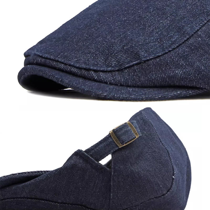 Classico berretto da golf regolabile in denim piatto - image 6