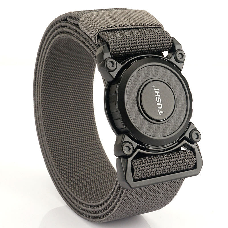 Cintura tattica da uomo con fibbia rotonda e sgancio rapido elastico - Grigio - 44 - image 11