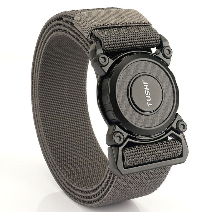 Cintura tattica da uomo con fibbia rotonda e sgancio rapido elastico - Grigio - 44 - image 11