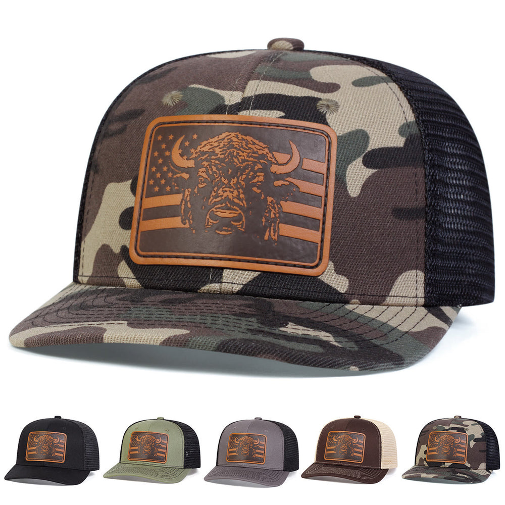 Cappello da camionista regolabile con bandiera a testa di toro - image 1