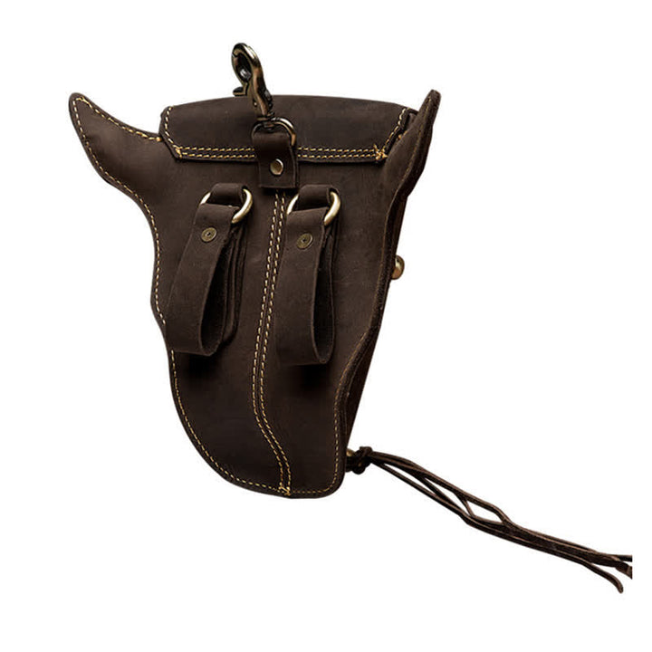 Borsa a tracolla in vera pelle di cavallo pazzo con testa di mucca - image 7