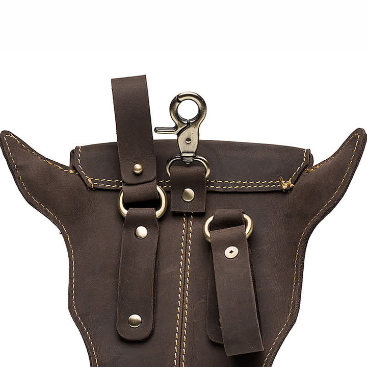 Borsa a tracolla in vera pelle di cavallo pazzo con testa di mucca - image 8