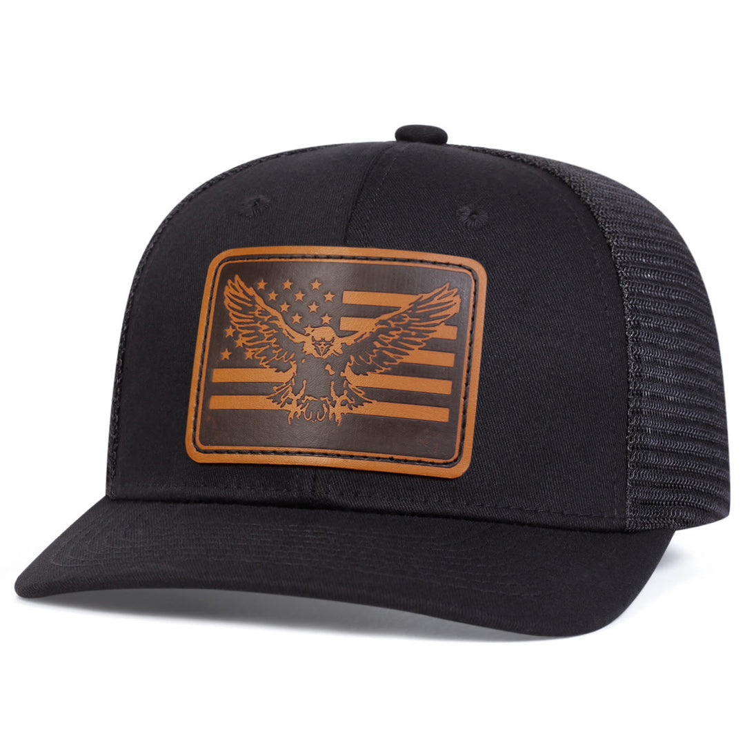 Cappello da camionista regolabile con bandiera Flying Eagle - Nero - Regolabile (circa 22"-23 5/8") - image 4