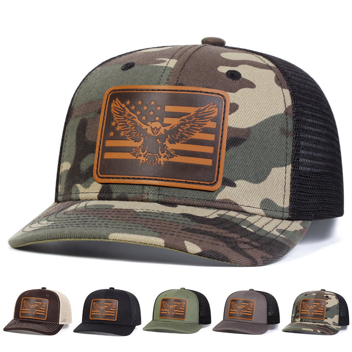 Cappello da camionista regolabile con bandiera Flying Eagle - Colore mimetico - Regolabile (circa 22"-23 5/8") - image 0