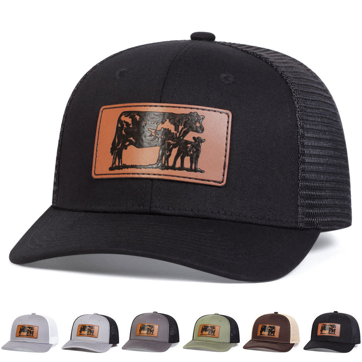 Cappello da camionista regolabile Bull Leads The Calf - Nero - Regolabile (circa 22"-23 5/8") - image 0