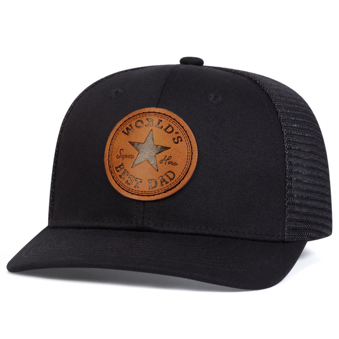 Cappello da camionista regolabile da uomo World's Best Dad - Tutto nero - Regolabile (circa 22"-23 5/8") - image 4
