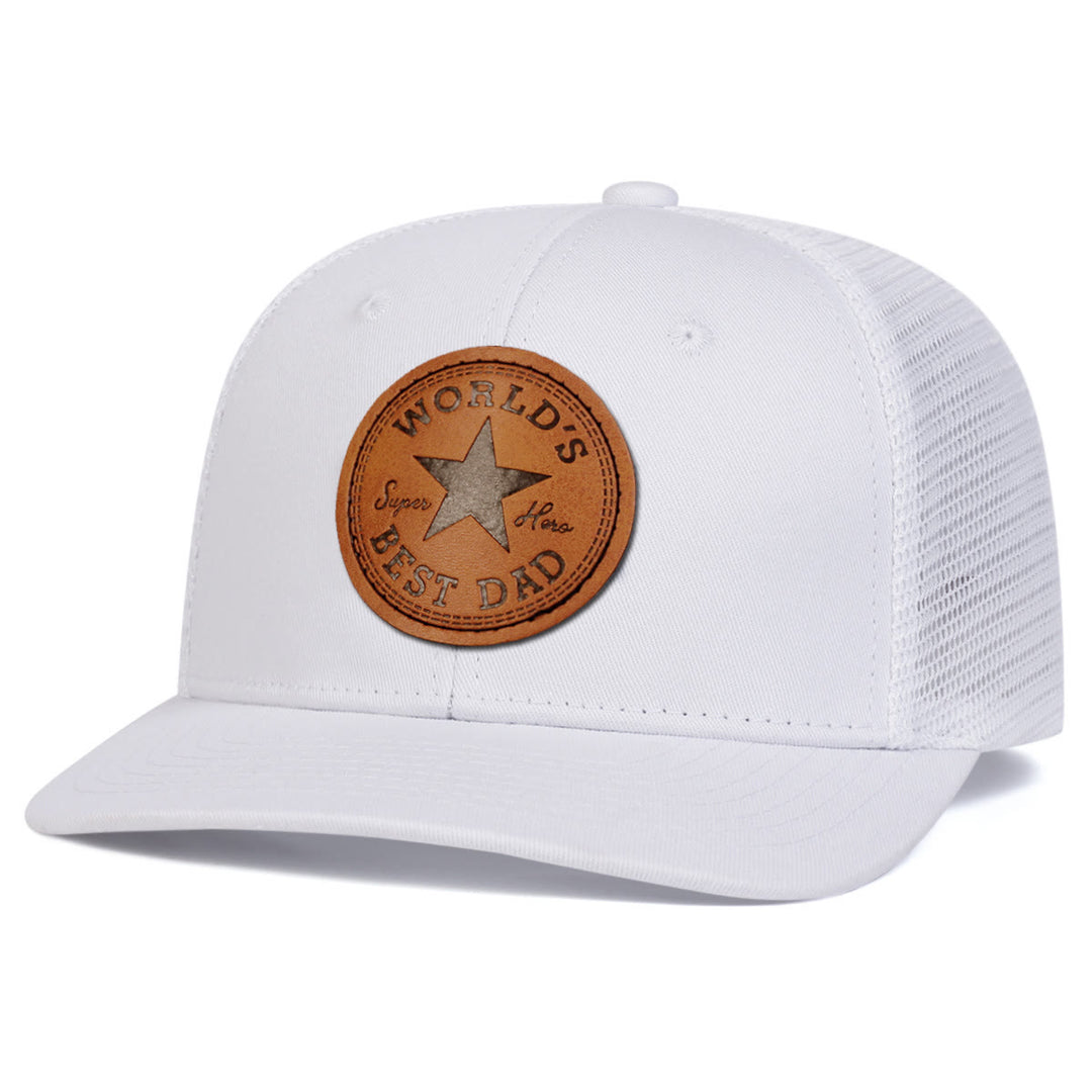 Cappello da camionista regolabile da uomo World's Best Dad - Tutto bianco - Regolabile (circa 22"-23 5/8") - image 6