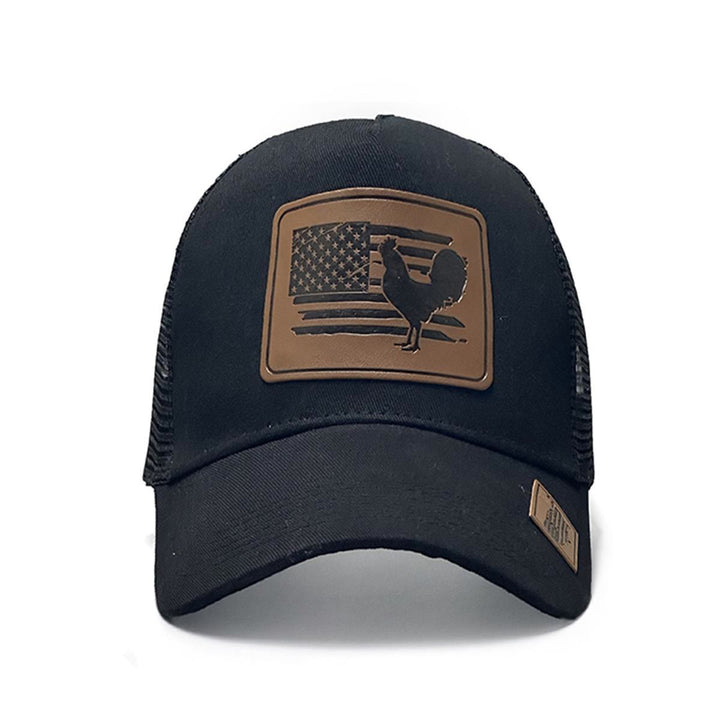 Cappello da camionista regolabile da uomo con scritta "Farm Cock And Flag" - image 1