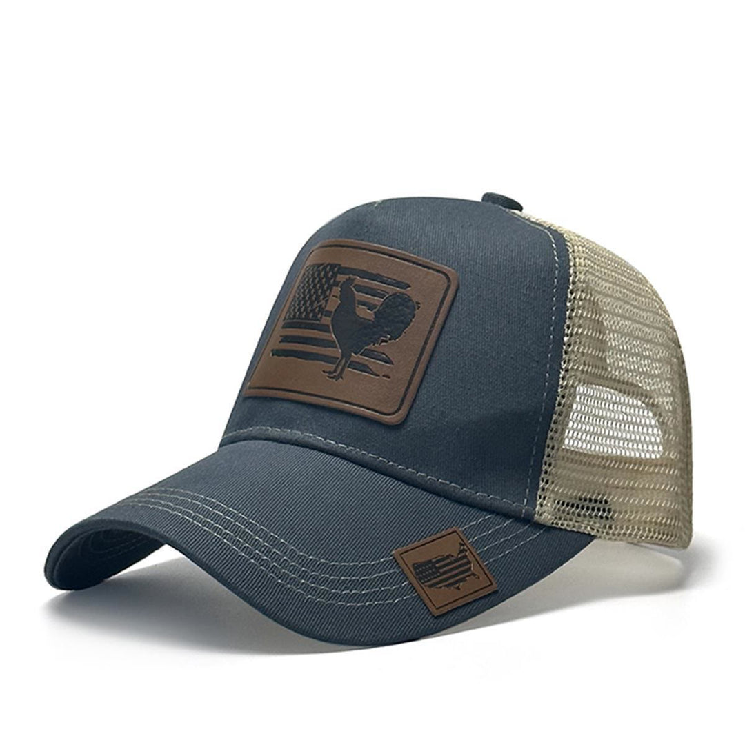 Cappello da camionista regolabile da uomo con scritta "Farm Cock And Flag" - Acciaio Blu - Regolabile (21 1/4"- 22 7/8") - image 7