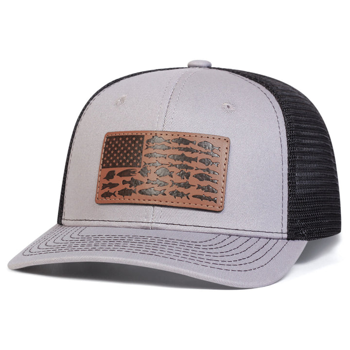 Cappello da camionista da esterno regolabile Fish And Flag da uomo - Grigio chiaro - Regolabile (circa 22"-23 5/8") - image 7