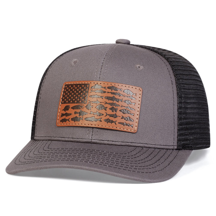 Cappello da camionista da esterno regolabile Fish And Flag da uomo - Grigio - Regolabile (circa 22"-23 5/8") - image 6