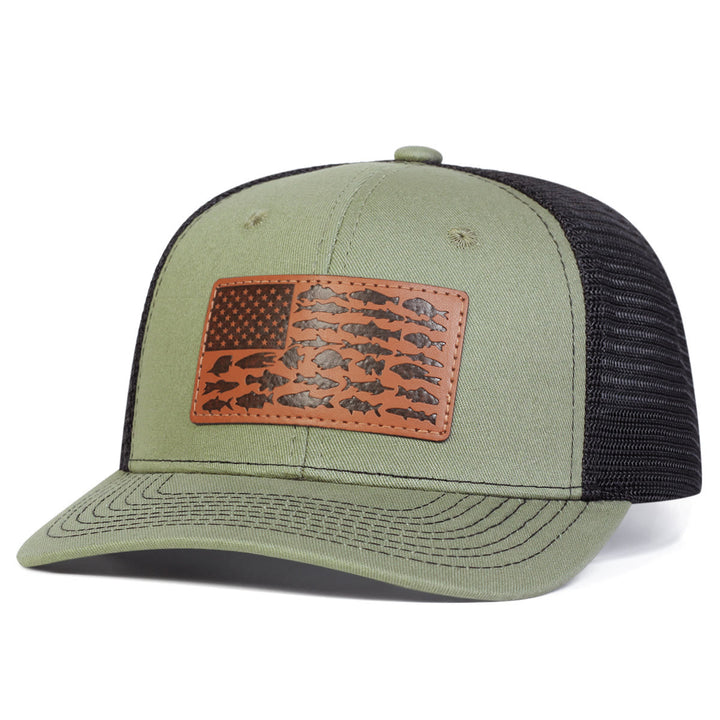 Cappello da camionista da esterno regolabile Fish And Flag da uomo - Verde - Regolabile (circa 22"-23 5/8") - image 5