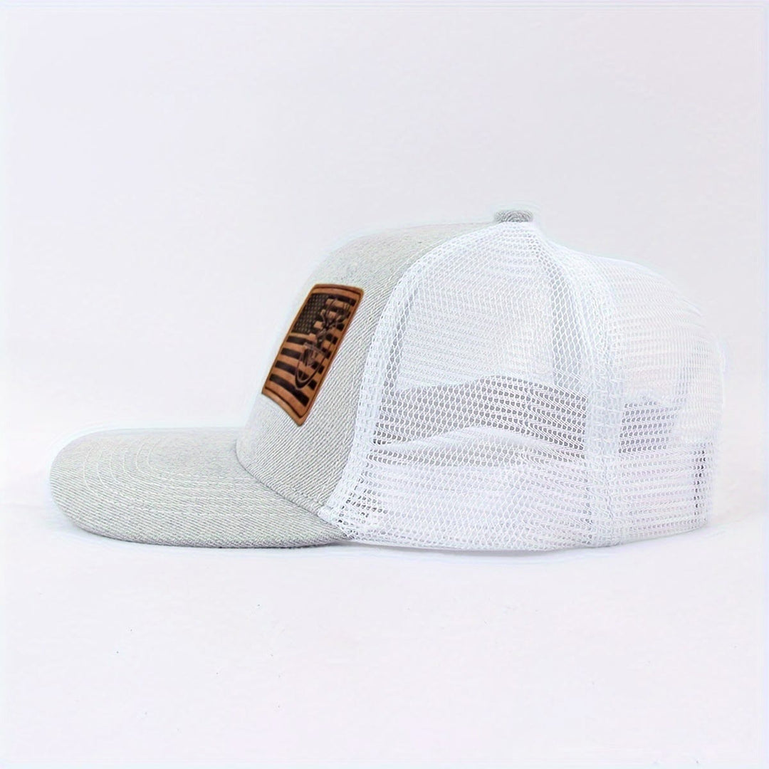 Cappello da camionista da uomo regolabile con bandiera geometrica a testa di cervo - image 4