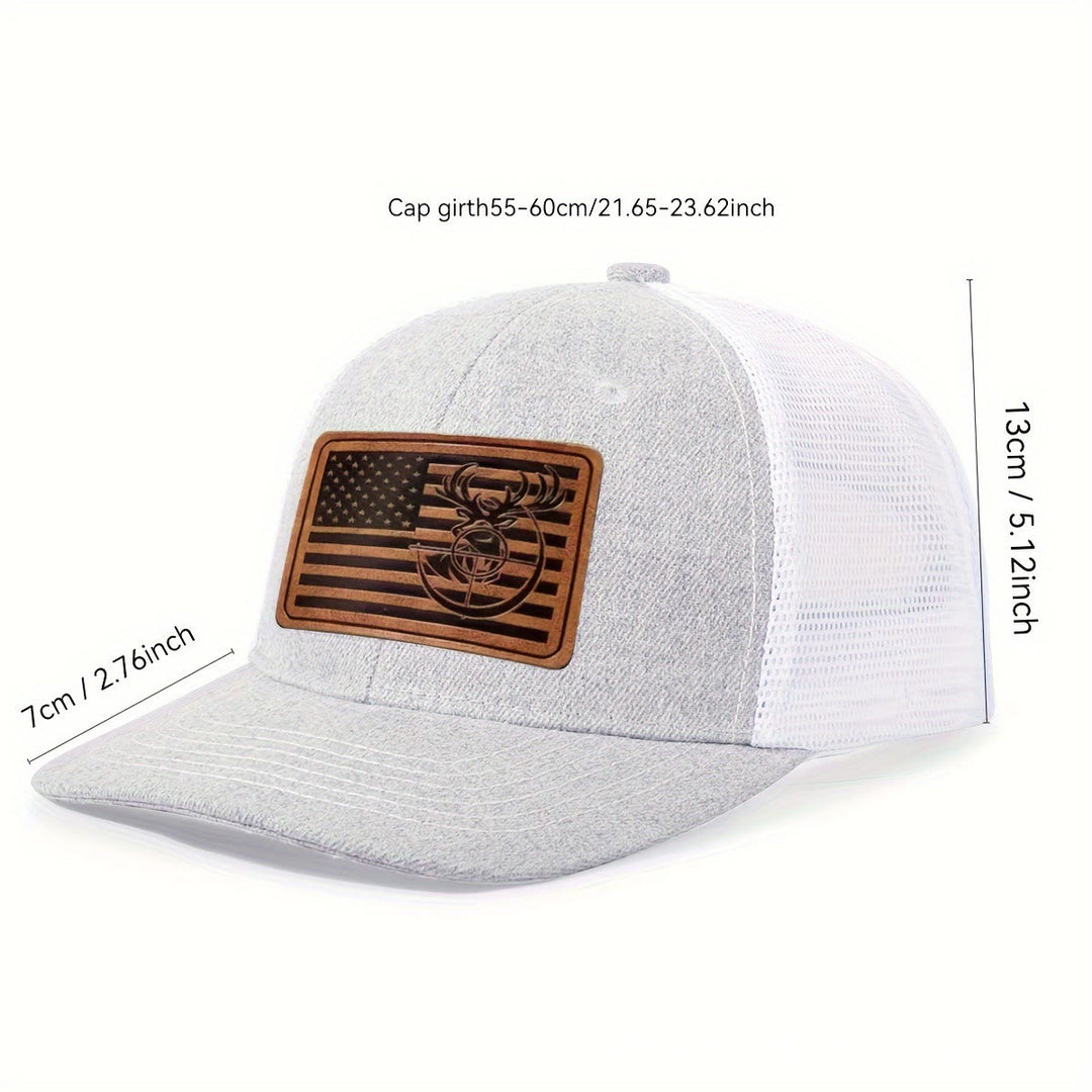 Cappello da camionista da uomo regolabile con bandiera geometrica a testa di cervo - image 6