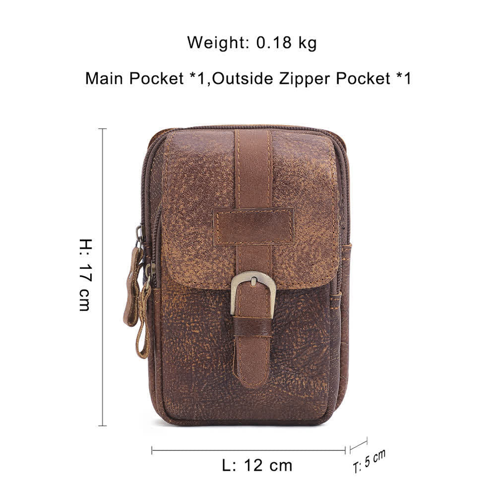 Borsa da viaggio elegante retrò con cerniera in pelle e cintura - image 9