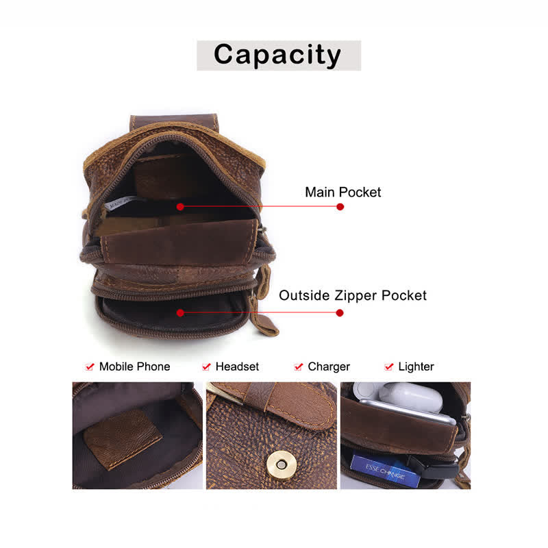 Borsa da viaggio elegante retrò con cerniera in pelle e cintura - image 7