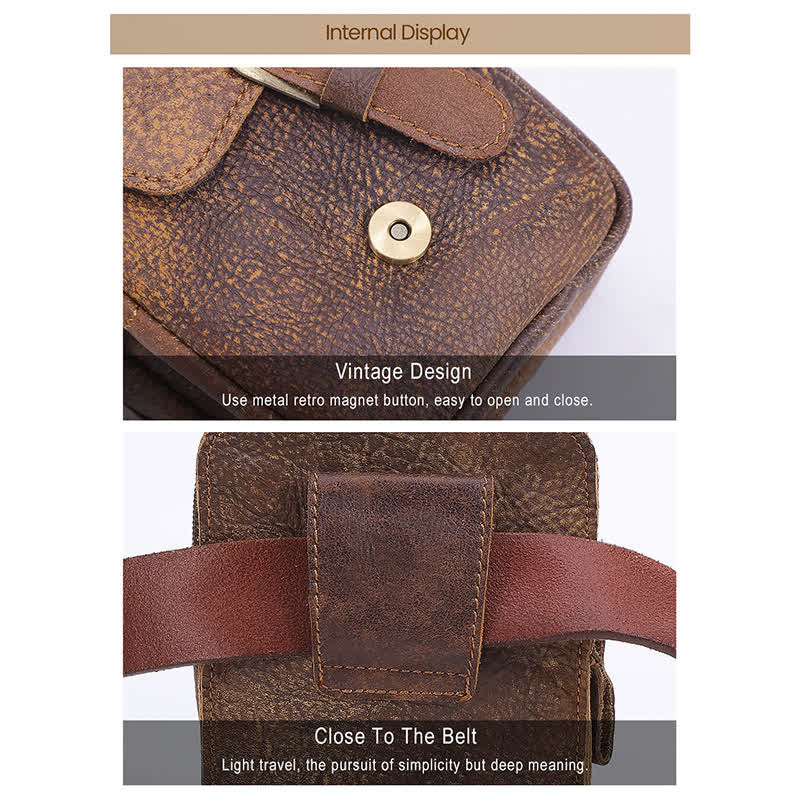 Borsa da viaggio elegante retrò con cerniera in pelle e cintura - image 6