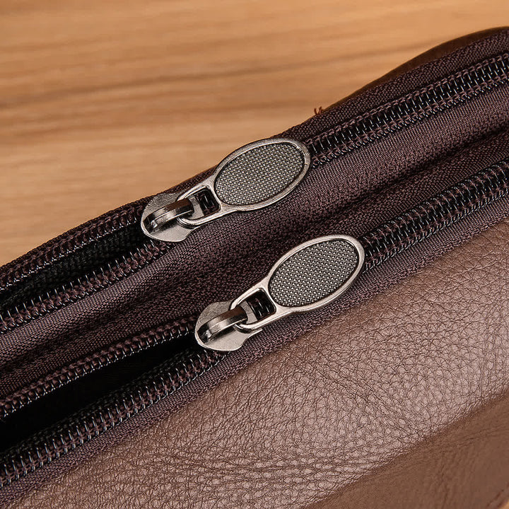 Porta carte Casual Semplice Borsa con cerniera orizzontale in pelle con cintura - image 11