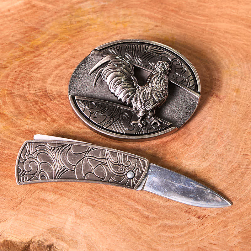 Divertente set di anelli con ciondolo a forma di croce, fibbia per cintura, coltello nascosto fai da te, gallo - image 2