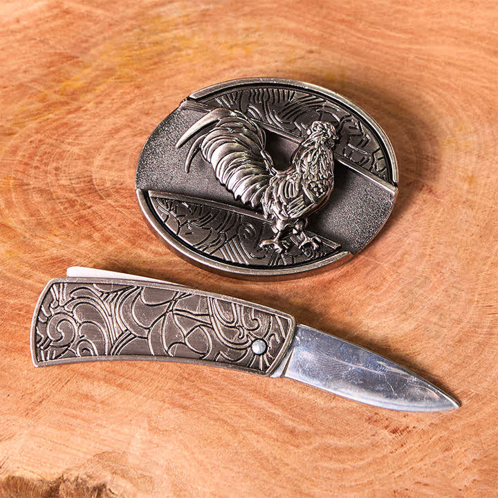 Divertente set di anelli con ciondolo a forma di croce, fibbia per cintura, coltello nascosto fai da te, gallo - image 2