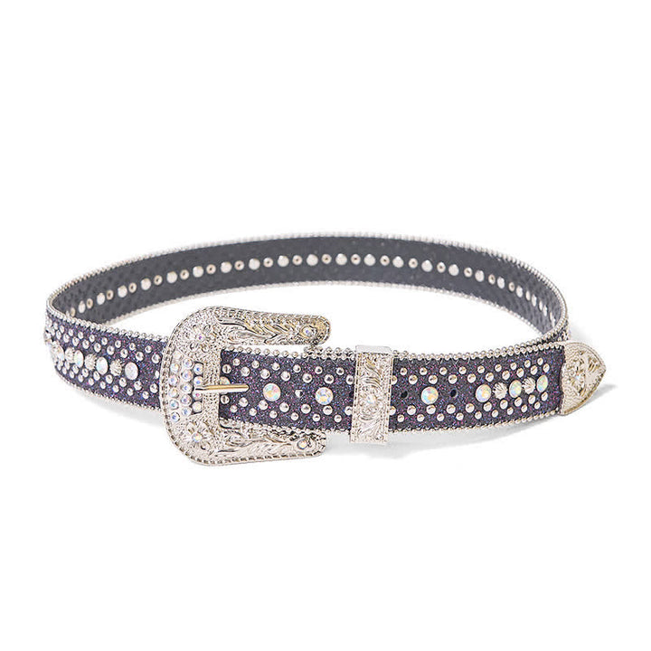 Cintura in pelle con strass punk hip hop da donna - image 5