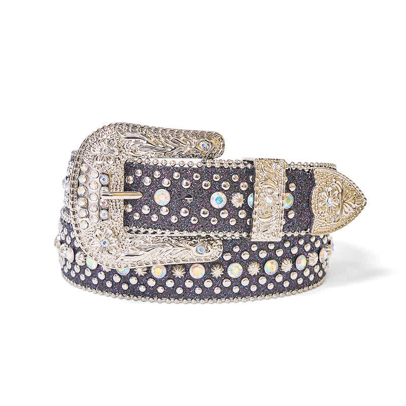 Cintura in pelle con strass punk hip hop da donna - image 2