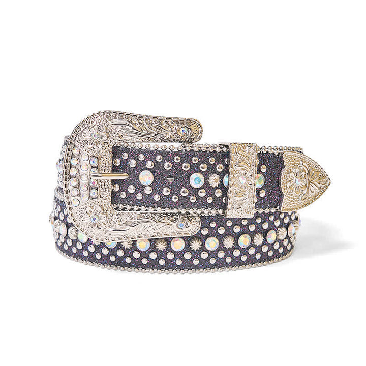 Cintura in pelle con strass punk hip hop da donna - image 2
