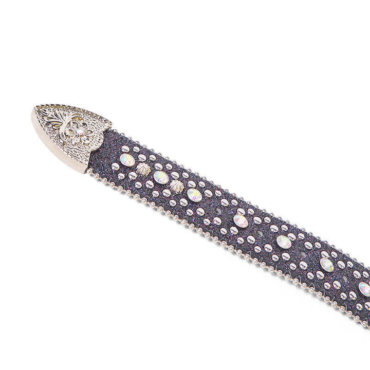 Cintura in pelle con strass punk hip hop da donna - image 8