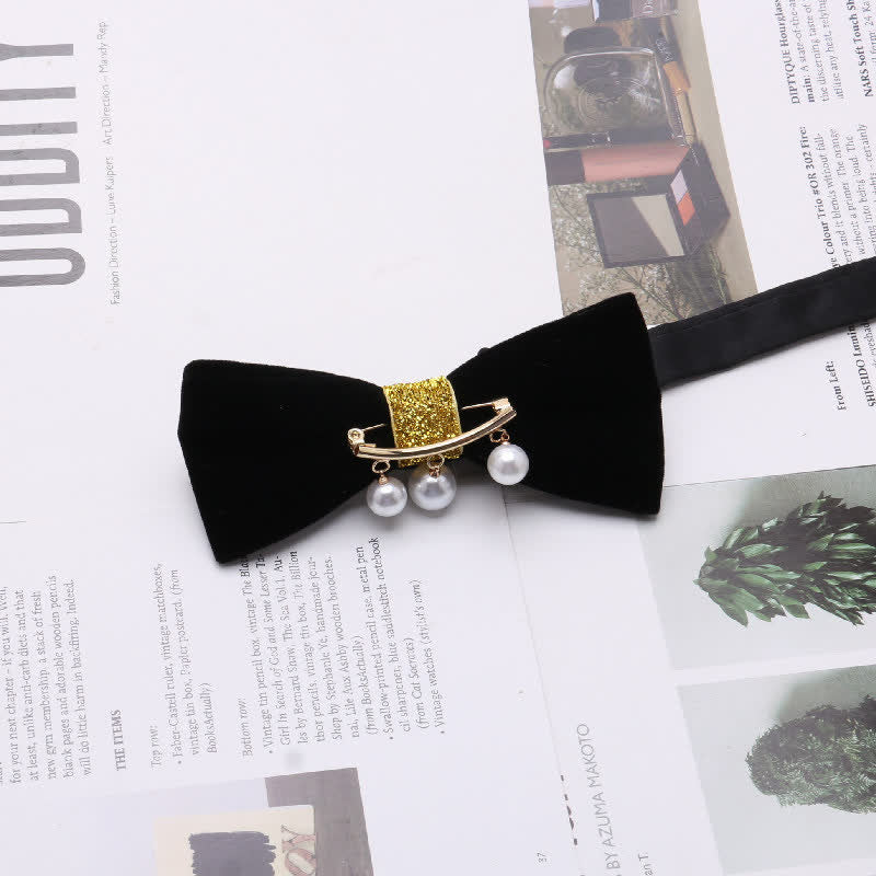 Papillon decorativo in metallo con strass in velluto grazioso da uomo - Stile n. 2 - image 2