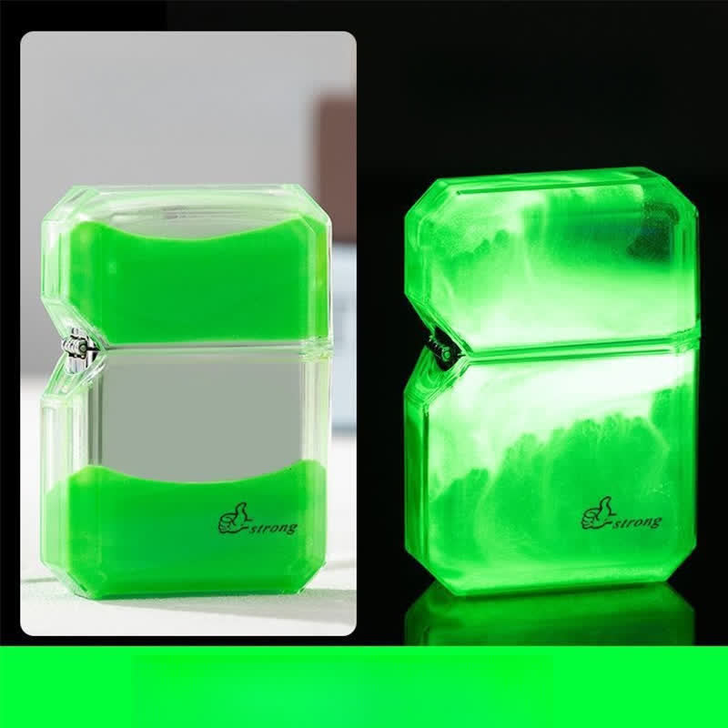 Accendino a butano ricaricabile Quicksand di colore fluorescente fresco - Verde - image 5