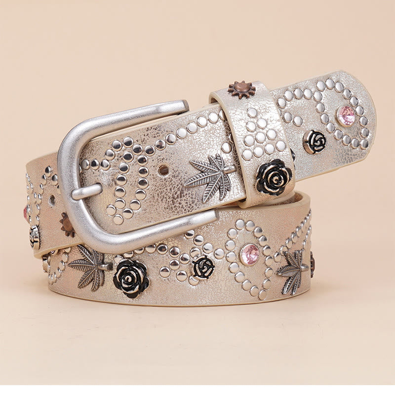 Cintura con fibbia ad ardiglione da donna in stile western da cowgirl - Oro - 42 - image 7