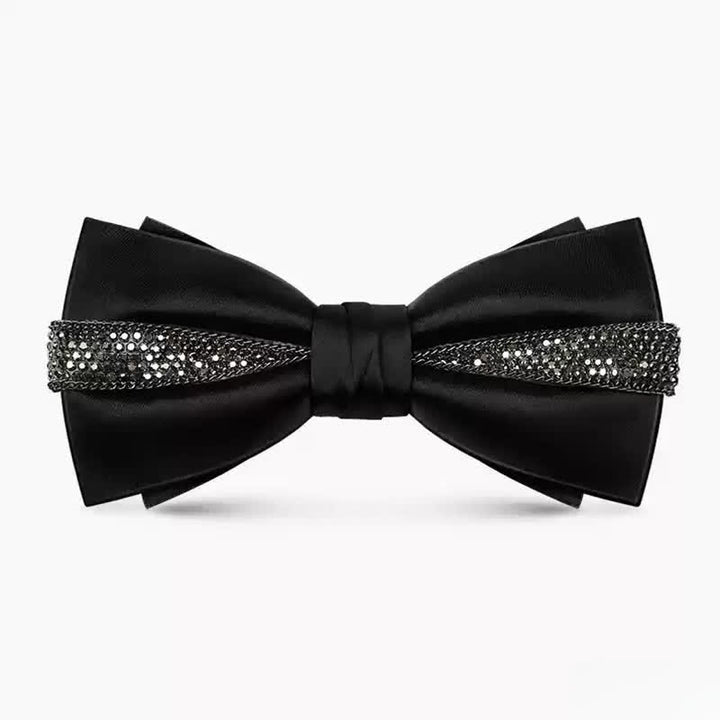 Papillon da uomo con catena in metallo con strass scintillanti di lusso - Grigio - image 6