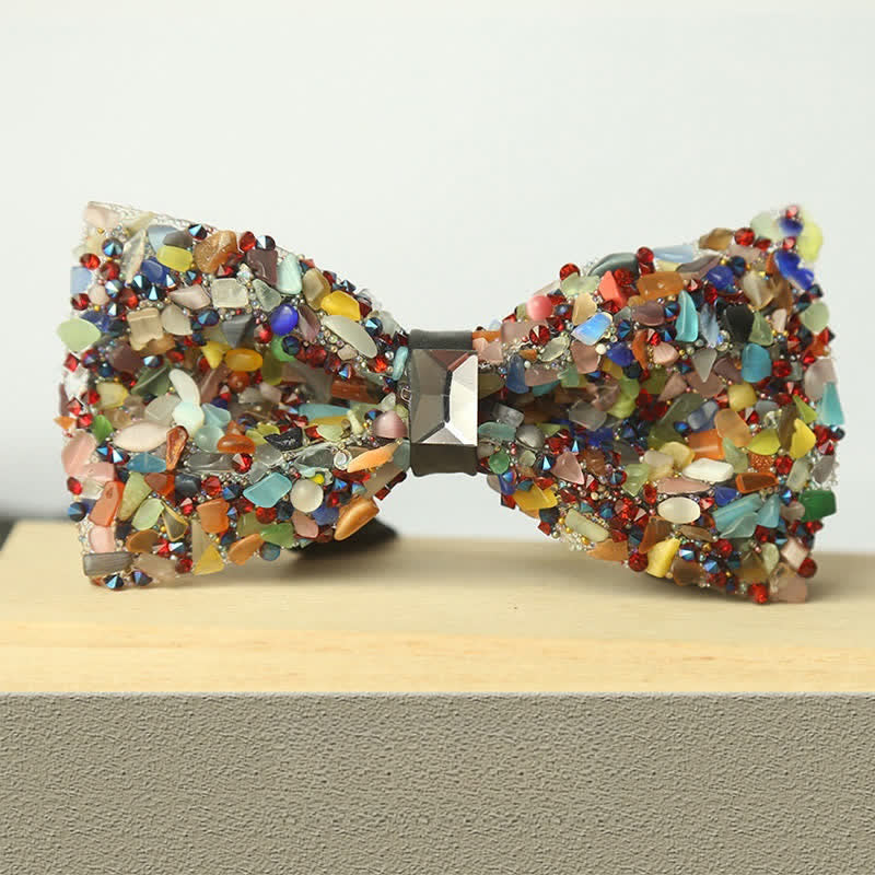 Papillon da uomo multicolore in pietra e cristallo Clastic Enchases - Stile n. 8 - image 10