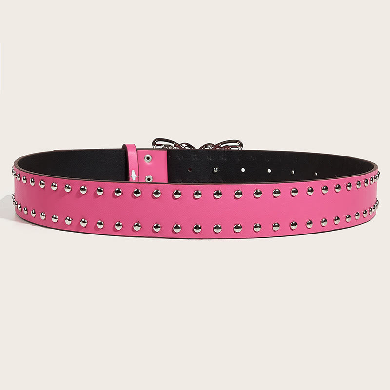 Cintura in pelle con fibbia a farfalla borchiata da donna stile western da cowgirl - image 6