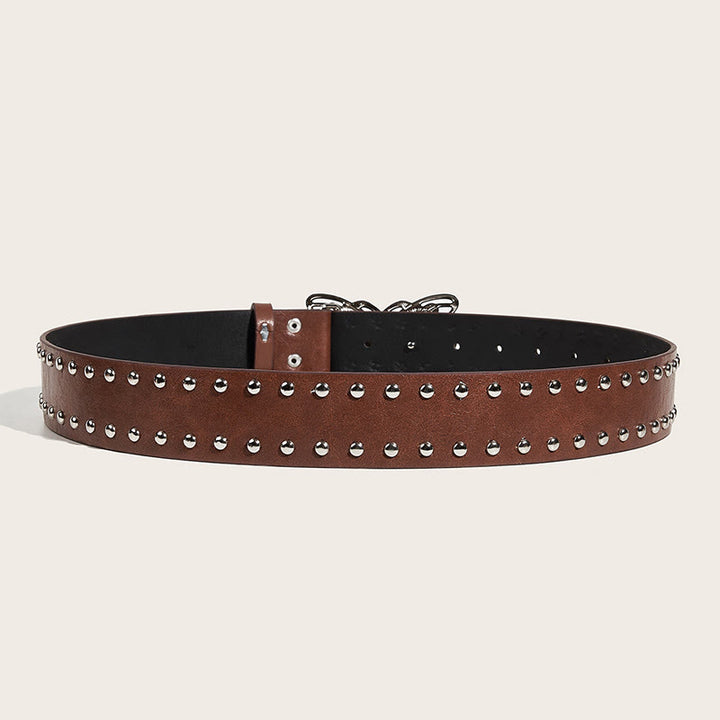 Cintura in pelle con fibbia a farfalla borchiata da donna stile western da cowgirl - image 10