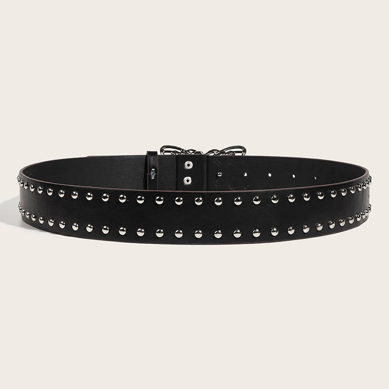 Cintura in pelle con fibbia a farfalla borchiata da donna stile western da cowgirl - image 2