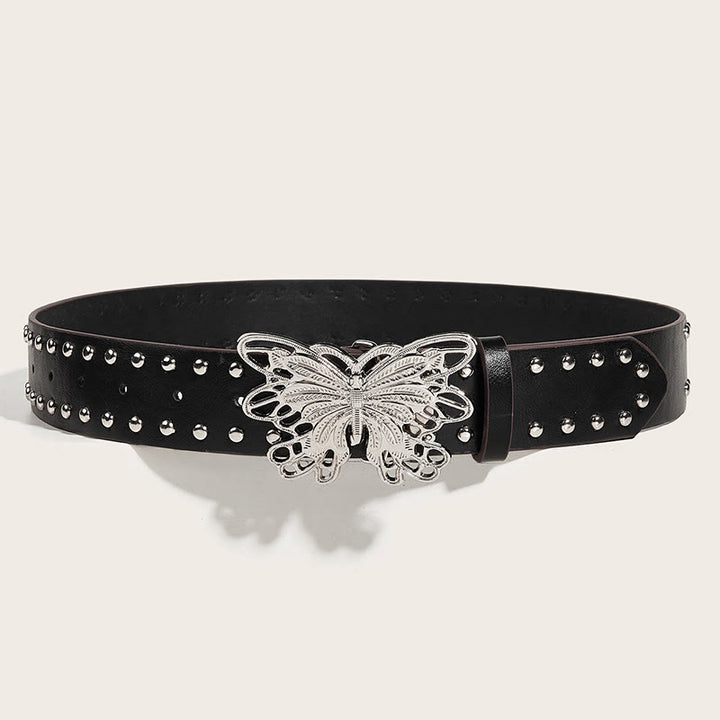 Cintura in pelle con fibbia a farfalla borchiata da donna stile western da cowgirl - image 1