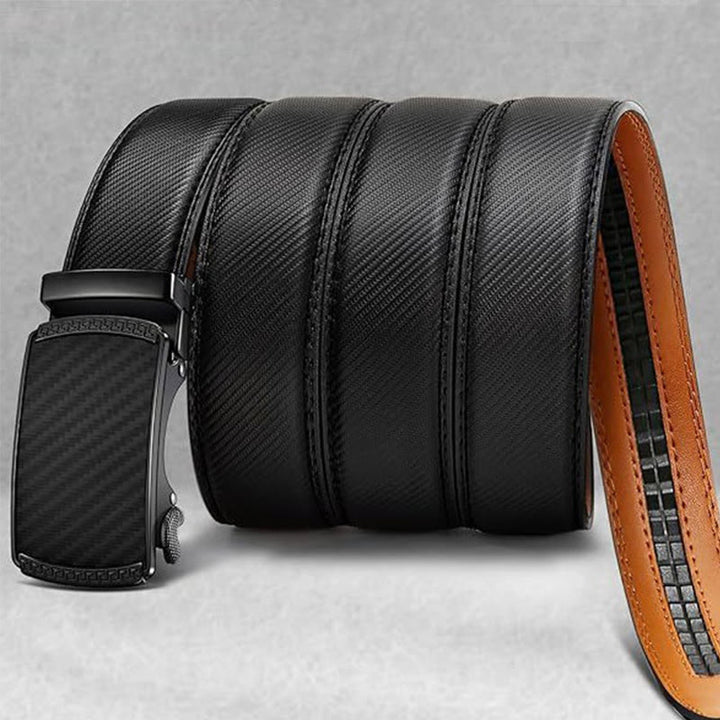 Cintura da uomo in vera pelle con cricchetto scorrevole - Nero - 42 - image 0