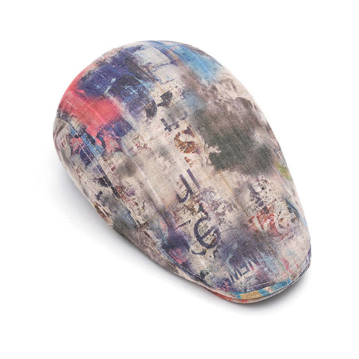Cappello basco in cotone tinto a nodi con motivo graffiti - image 3