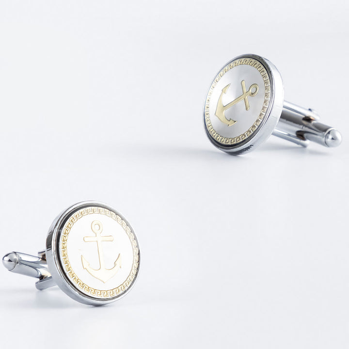 Set di gemelli con fermacravatta a forma di ancora per abito da sposa - image 4