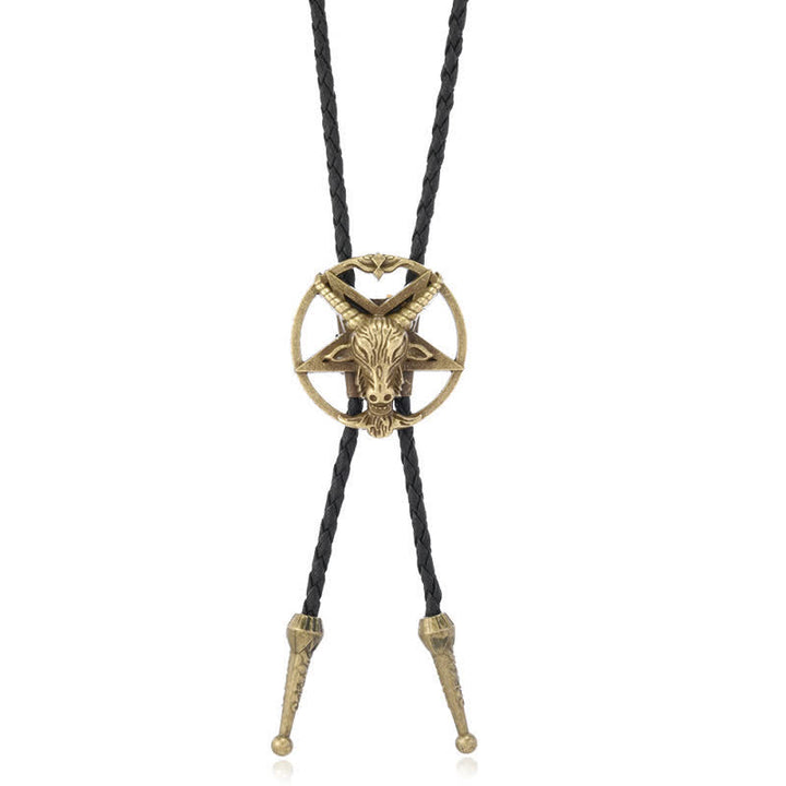 Cravatta Bolo Vintage Hexagram Bull Moose Astrolabe - image 1