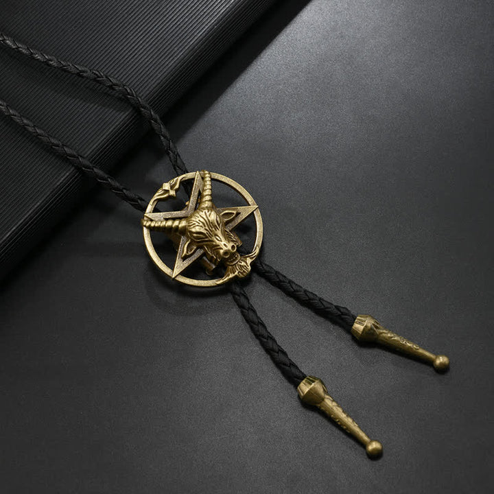 Cravatta Bolo Vintage Hexagram Bull Moose Astrolabe - Bronzo antico - image 0